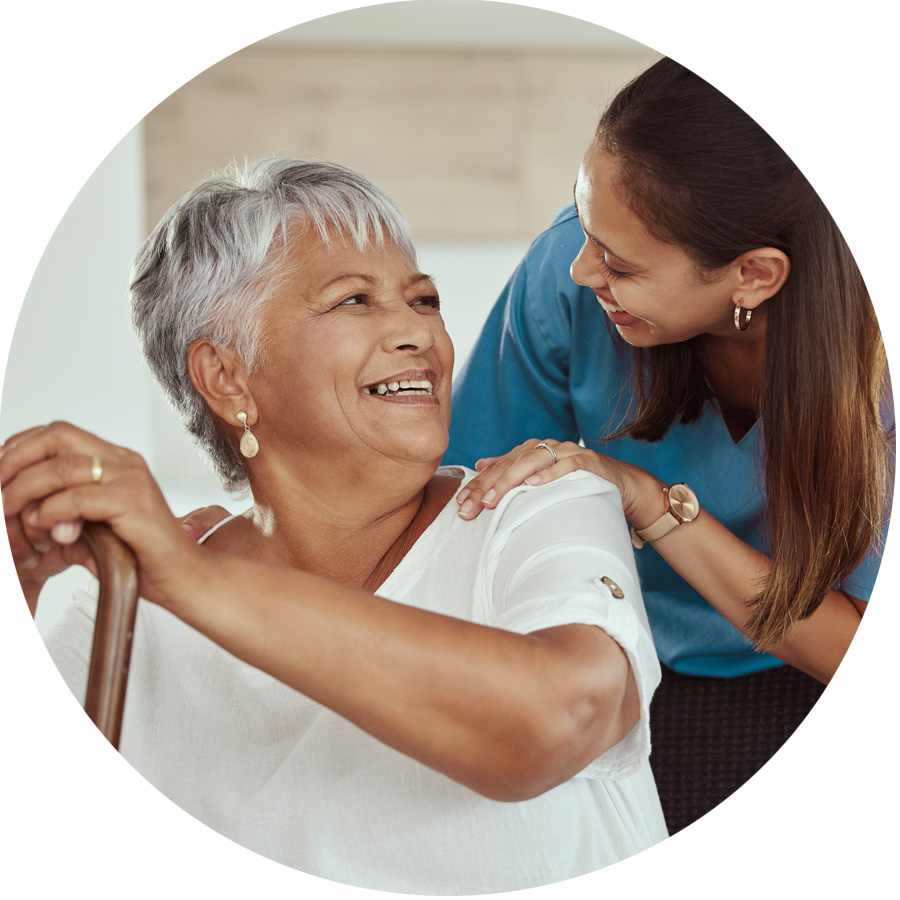Elderly with caretaker